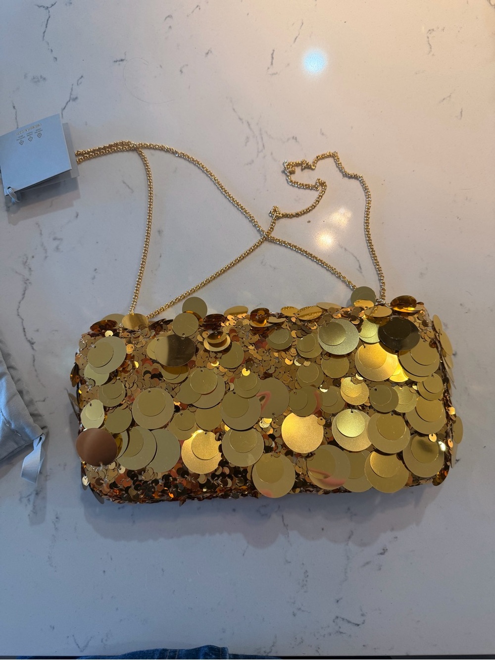 NWT RABANNE Sac A Main Shoulder Bag in Gold - Picture 14 of 14